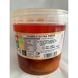 Chorizo extra frito. Cubo...